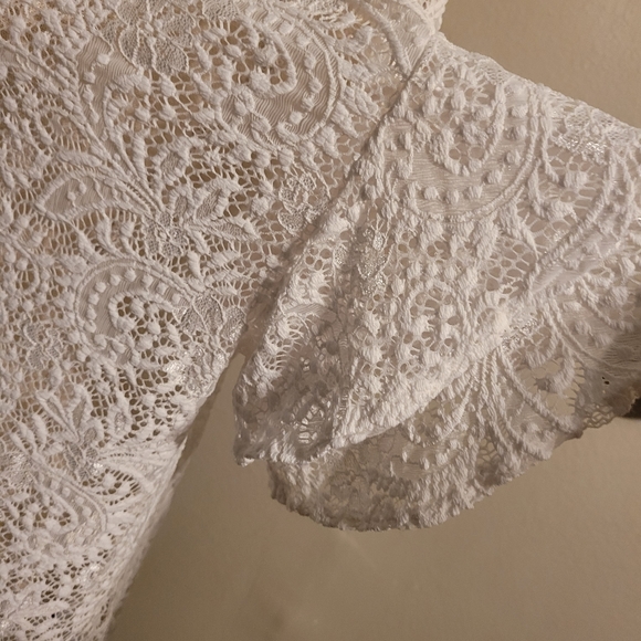 Ruby Rd. White Sheer Lace Blouse - Picture 4 of 10